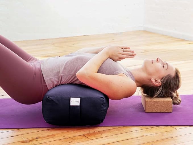 Sol Living Yoga Bolster Pillow Rectangular Meditation Cushion Cotton Meditation Accessories for Restorative Yoga Meditation Pillow Yoga Pillow Firm Body Pillow Bolster Pillow for Legs Removable Cover