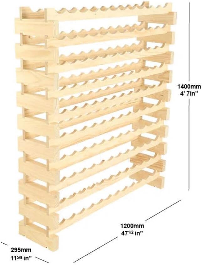 120 Bottle Wine Rack Natural Pine