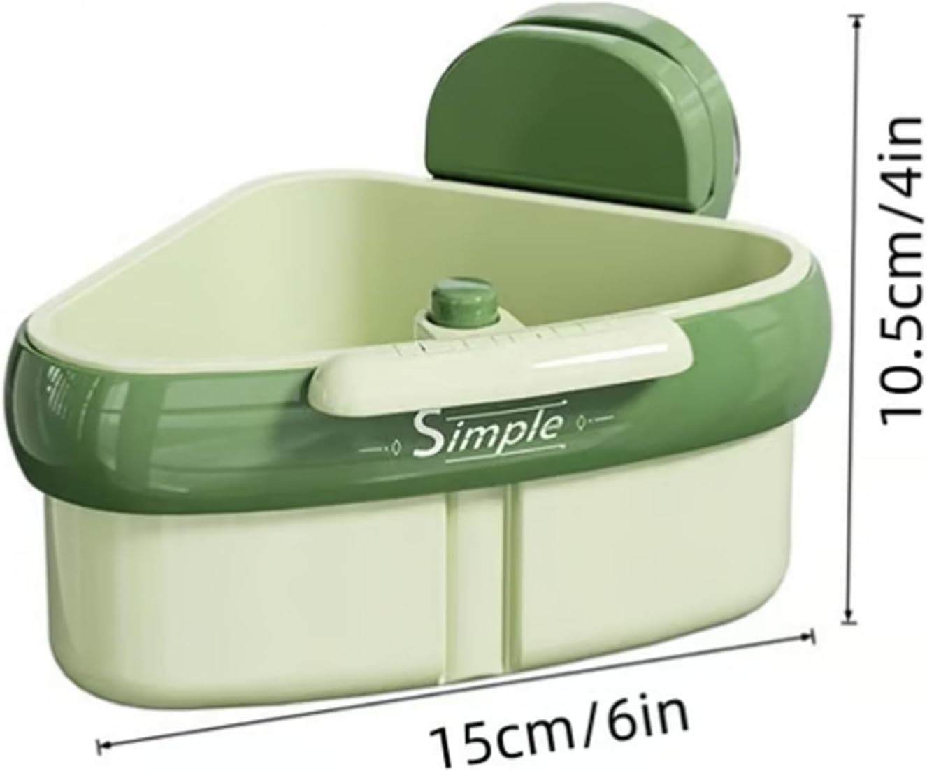 Suction Cup Sink Corner Rack, Curetoaway Corner Sink Strainer, Sink Trash Catcher, Plastic Triangular Baskets Corner Hanging, Rust Resistant, for Kitchen Food Waste (2Pcs Green)