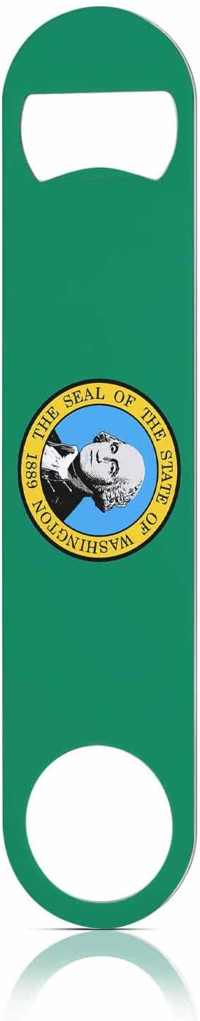 Washington State Flag Stainless Steel Bottle Opener American Flag Green Flat Beer Bottle Opener Keychain for Home Kitchen Bar Restaurant Party Birthday Gift