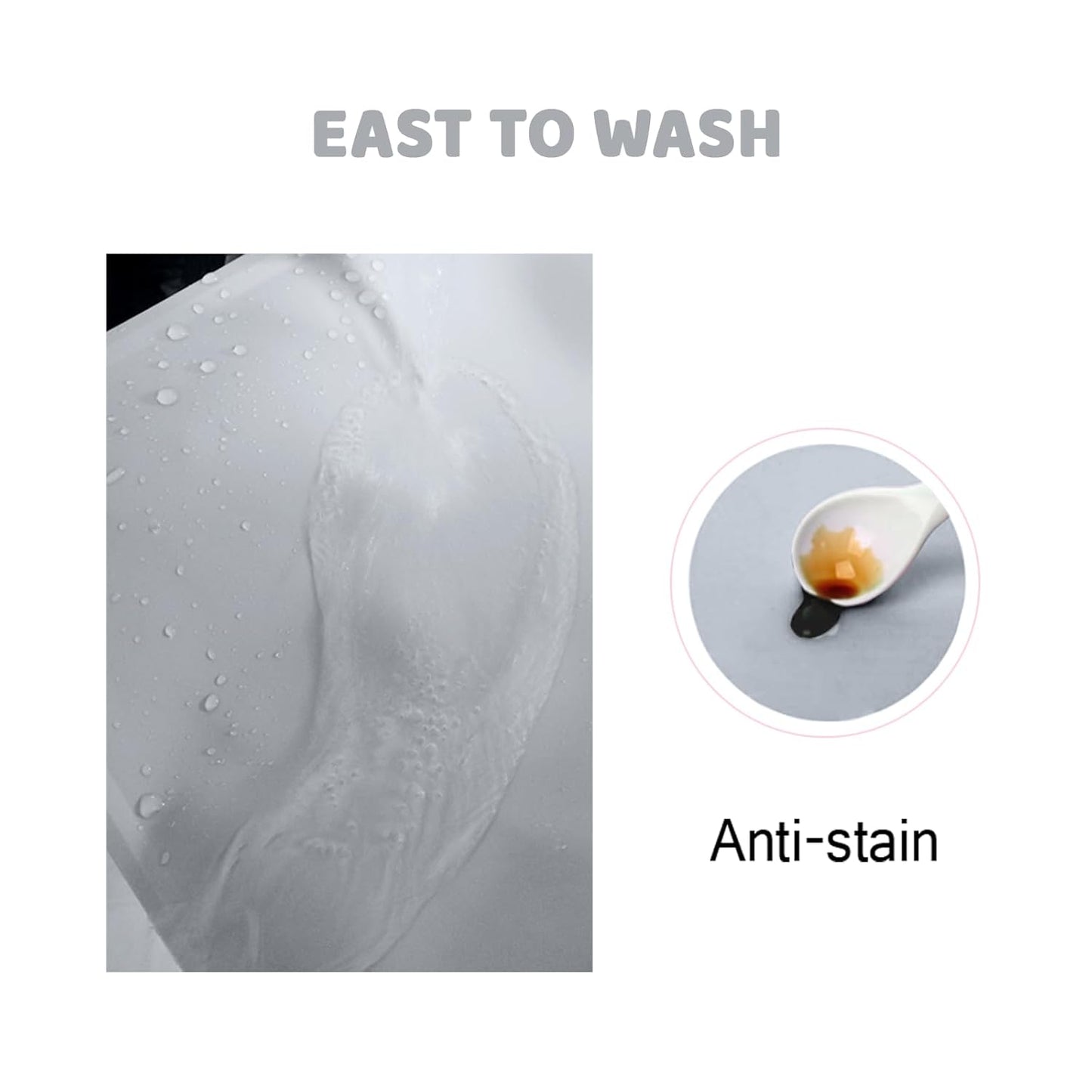 Silicone Placemats for Toddlers Thicker Version, Non-Slip Reusable Kids Placemats for Dining Table, Stain-Proof Baby Table Mat for Restaurants 6 Packs (Light Gray&Dark Gray)