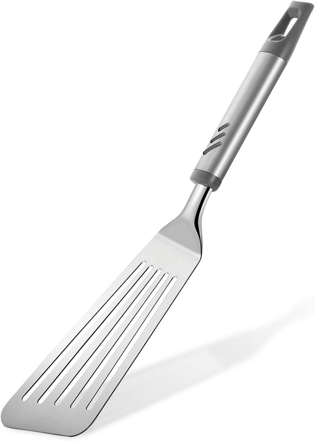 Fish Spatula, Stainless Steel Fish Turner Slotted Metal Spatula for Kitchen Use, Flipper Spatulas for Cast Iron Skillet, Egg, Meat, Cooking and Frying, Dishwasher Safe, Comfortable Handle