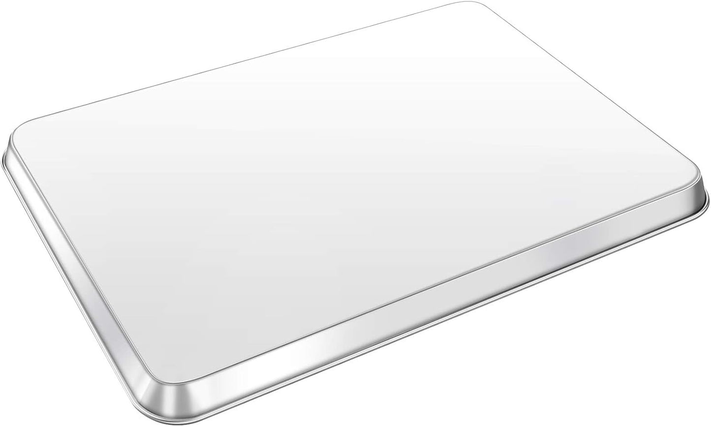 Baking Sheet, Yododo Stainless Steel Baking Pans Tray Cookie Sheet Toaster Oven Tray Pan Cookie Pan, Non Toxic & Healthy, Superior Mirror Finish & Rust Free, Easy Clean & Dishwasher Safe - 17.3 inch