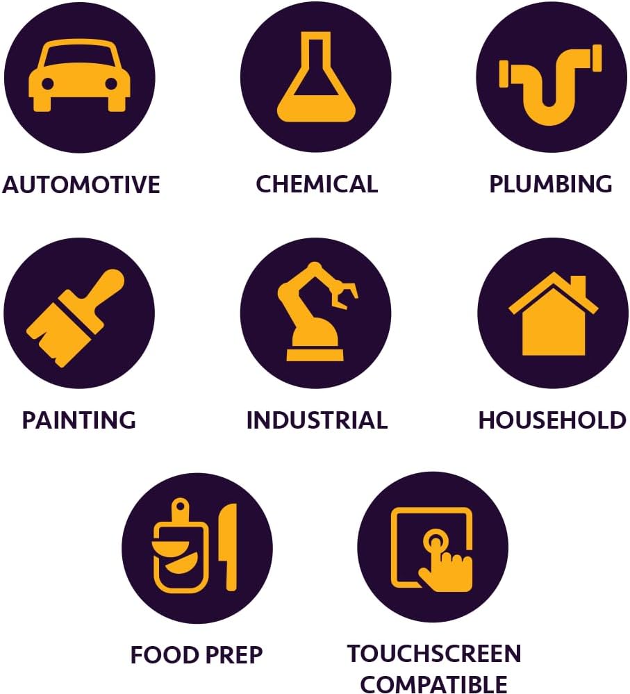 Inspire HEAVY DUTY ORIGINAL Stretch Nitrile Black Gloves Disposable Latex Free | Food, Mechanic, 6mil Black or 8 Mil Orange