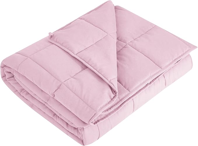 L'AGRATY Weighted Blanket - 60"x80" 17lbs Cooling Breathable Heavy Blanket Microfiber Material with Glass Beads for Adult All-Season Summer Fall Winter Soft Thick Comfort