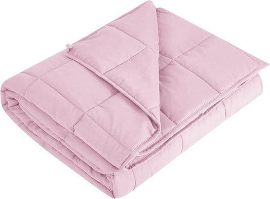 L'AGRATY Weighted Blanket - 40"x60" 7lbs Cooling Breathable Microfiber Material with Glass Beads Small Blanket All-Season Summer Fall Winter Soft Thick Comfort