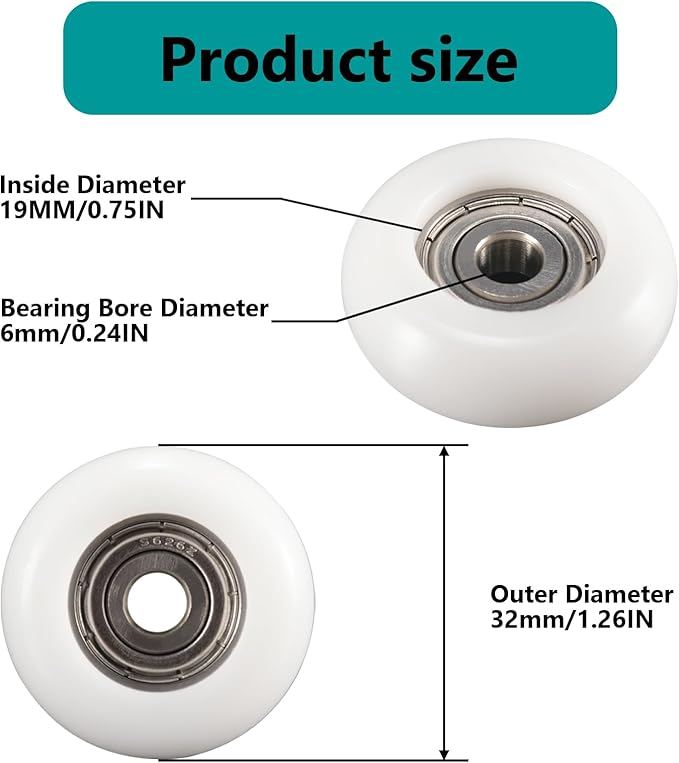Total Gym Replacement Set of 4 Wheels/Rollers for Models 2000, 3000, Some 3000 XL, and a Few Very Early XL(White)