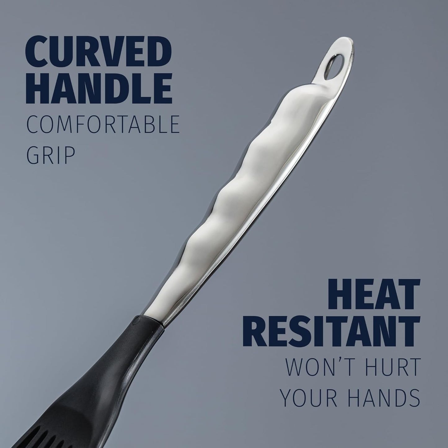 Zulay Kitchen Premium Fish Spatula Stainless Steel - Slotted, Non-Stick & Easy to Clean Fish Turner with Ergonomic Handle - Perfect for Cooking & Dishwasher Safe 12.8"