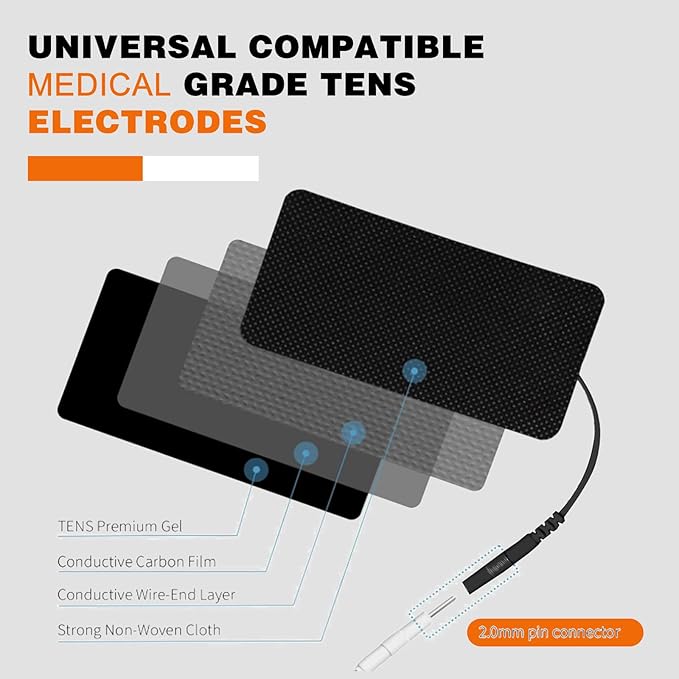 TENS Unit Electrode Pads TENS Pads Replacement Pads for TENS Unit Pads Electrodes for TENS Unit Replacement Pads 10PCS 2"x4" Adhesive Electrode Pads for AUVON TENS Unit Pads TENS 7000 Electrode Pads