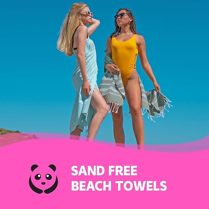 HAVLULAND Turkish Beach Towels Oversized -100% Turkish Cotton Super Soft Lightweight - Absorbent and Quick Drying Bath Towel - Sand Free Beach Towel - Turkish Towels for Adults (Fuchsia, 12 Pack)