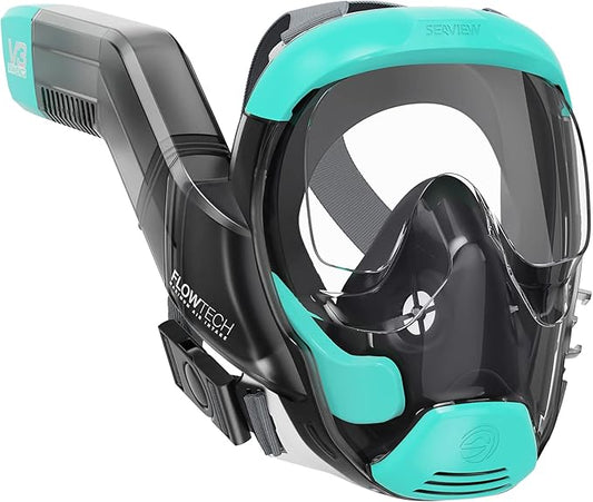 Seaview 180 V3 Full Face Snorkel Mask Adult- The V3 is The Perfect Snorkeling Gear for Adults- Snorkel Mask with 180 Panoramic Viewing and Up to 600% Easier Breathing- Patented Flowtech Air Intake