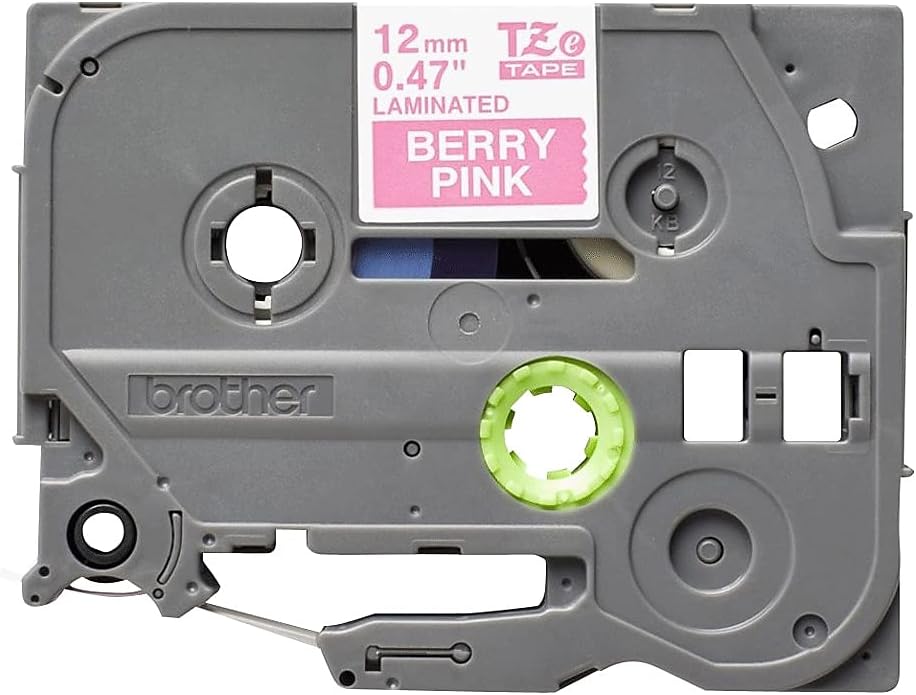 Brother Genuine P-touch TZE-MQP35 Tape, 1/2" (0.47") Wide Standard Laminated Tape, White on Berry Pink, Laminated for Indoor or Outdoor Use, Water-Resistant, 0.47" x 16.4' (12mm x 5M), TZEMQP35