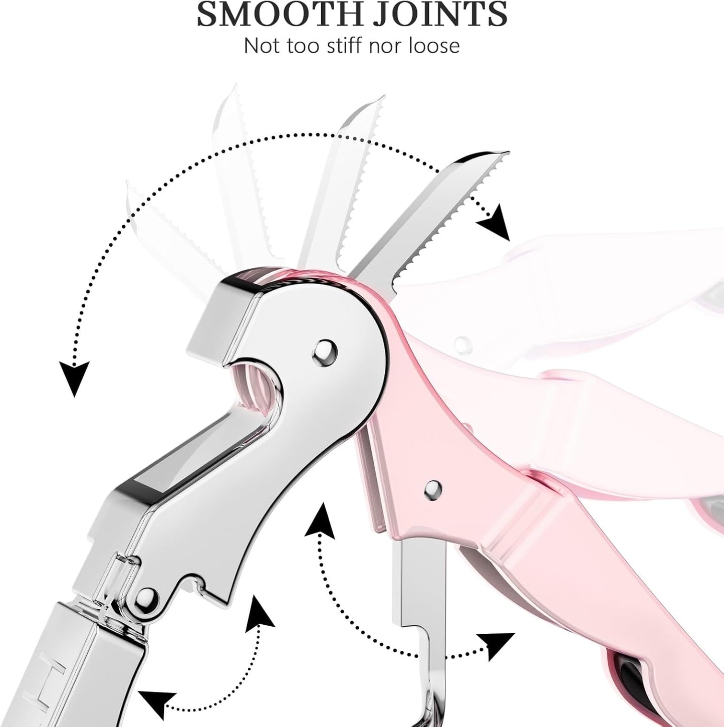 HYZ 2-Pack Wine Opener Waiter Corkscrew, Professional Wine Key for Servers, Bartender with Foil Cutter, Manual Wine Bottle Opener Double Hinged (Pink)