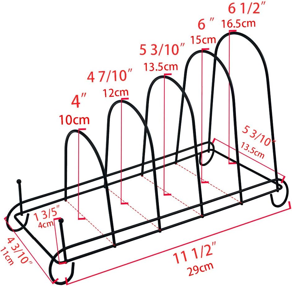 Artliving 5-Tier Metal Scrollwork Dish Rack Plate Rack Display Stand Holder Cabinet Organizer Set of 2