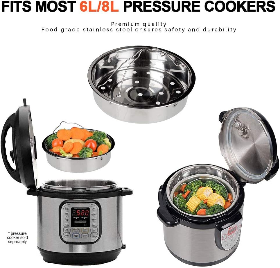 Secura Stainless Steel 6-quart Electric Pressure Cooker Steam Rack Steamer Basket Insert Set