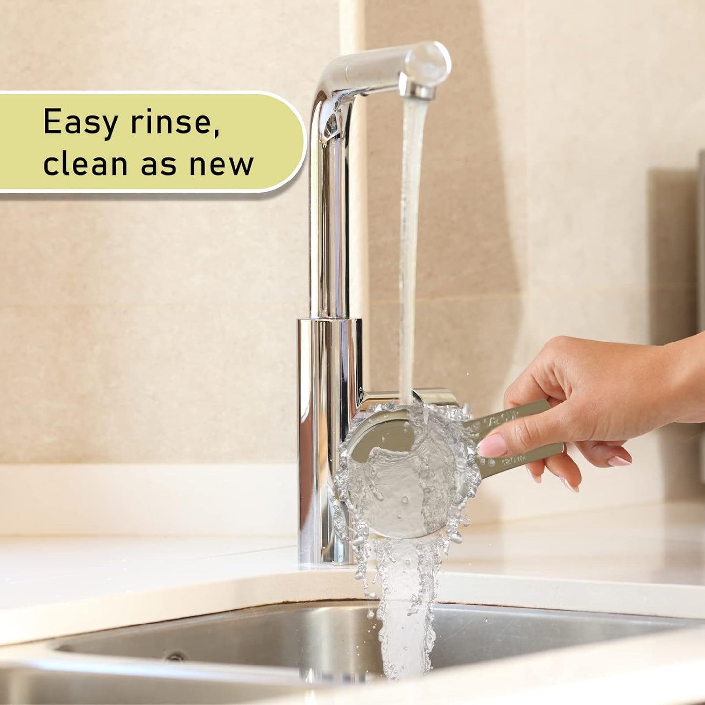 1PCS 1/2Cup (120ml, 4oz) Single Measuring Cup, Stainless Steel Measure Scoop, Metric and US Measurement, Dishwasher Safe