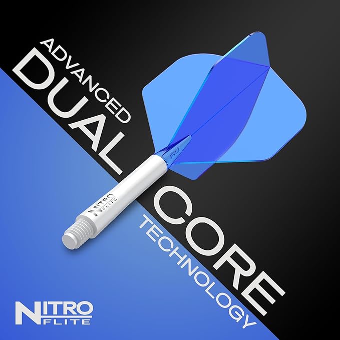RED DRAGON Darts – Nitro Flite Integrated Flight & Shaft System – No.2 Shape and Design - Available in Short, Intermediate & Medium - Available in Variety of Colours - Professional Darts Accessories