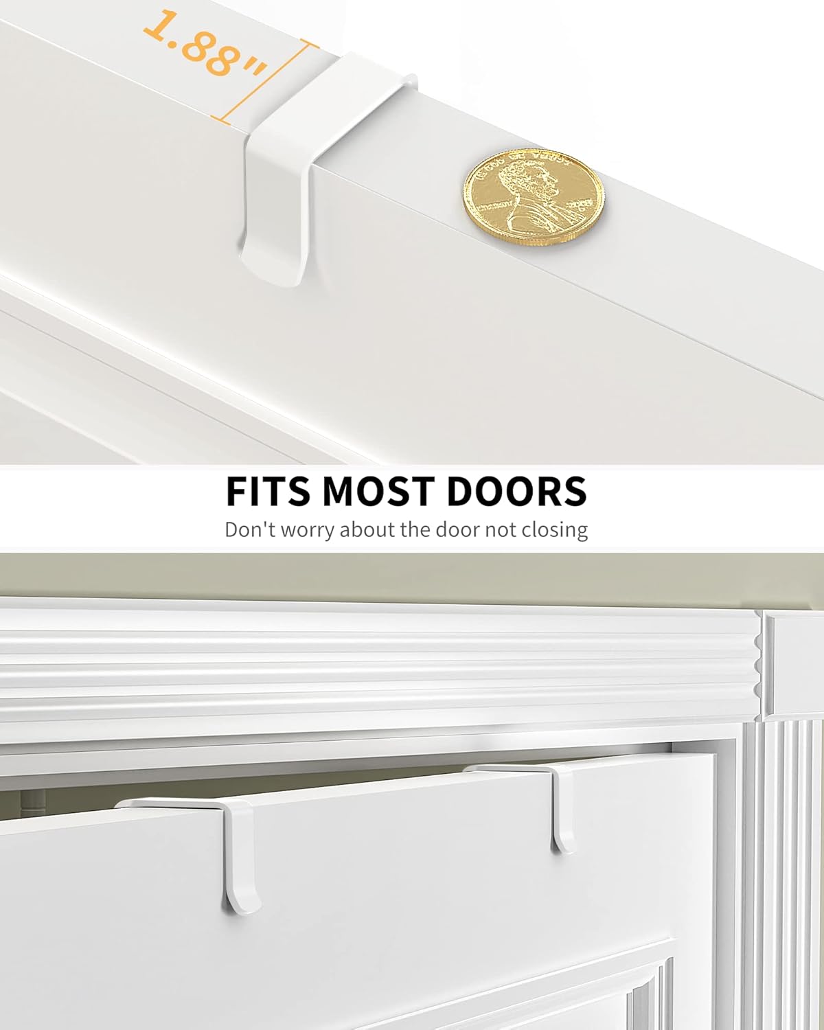 Moforoco White Narrow 9-Tier Over The Door Pantry Organizer, Pantry Organization and Storage, Metal Hanging Basket Wall Spice Rack Seasoning Shelves, 12.2"