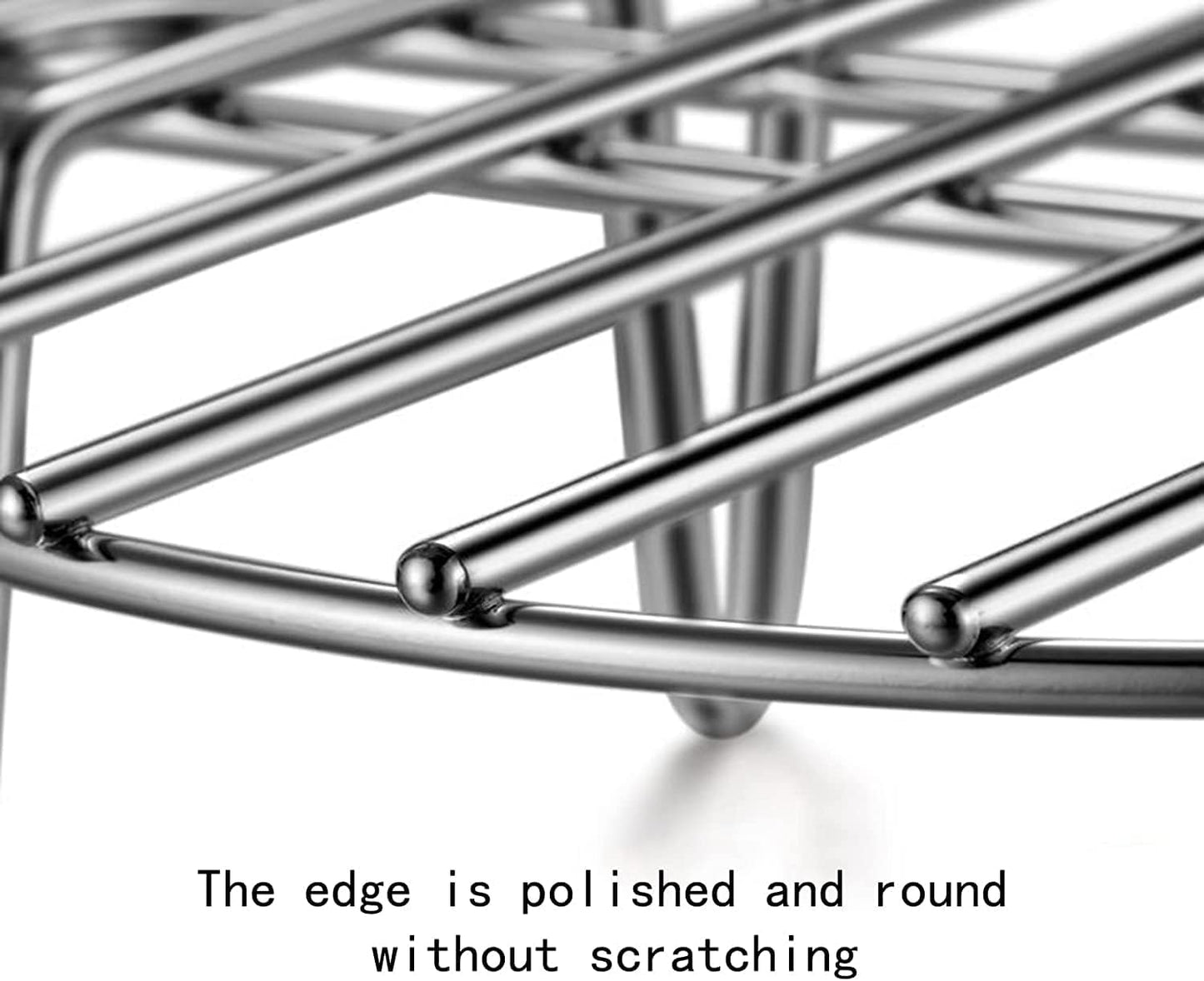 4.9" Round Cooking Rack Versatile Stainless Steel Grid Grill Steamer Rack, Fits Air Fryer Pot Pressure Cooker Canning