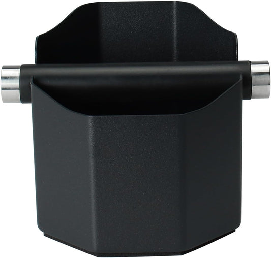 DIBTSA Espresso Knock Box, with Removable Knock Bar and Non-Slip Rubber Base, Espresso Accessory, Stainless Steel, Black, Small