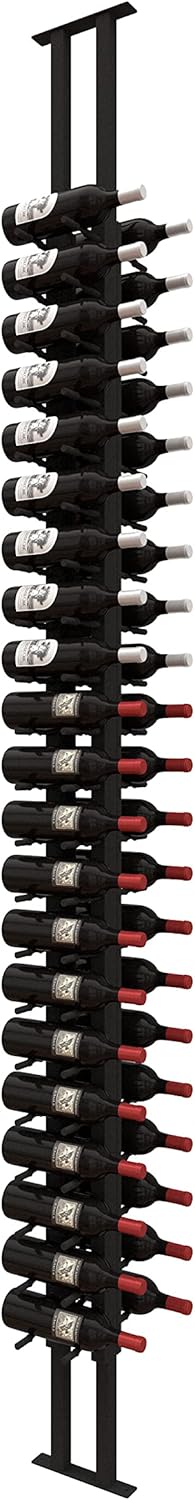 Ultra Wine Racks Floor-to-Ceiling Mount Display (2 Side, Single Deep, Black, Holds 42 Wine Bottles) - Modern Metal Wine Storage for Wine Cellars, Home Bars, Kitchens, and Dining Rooms