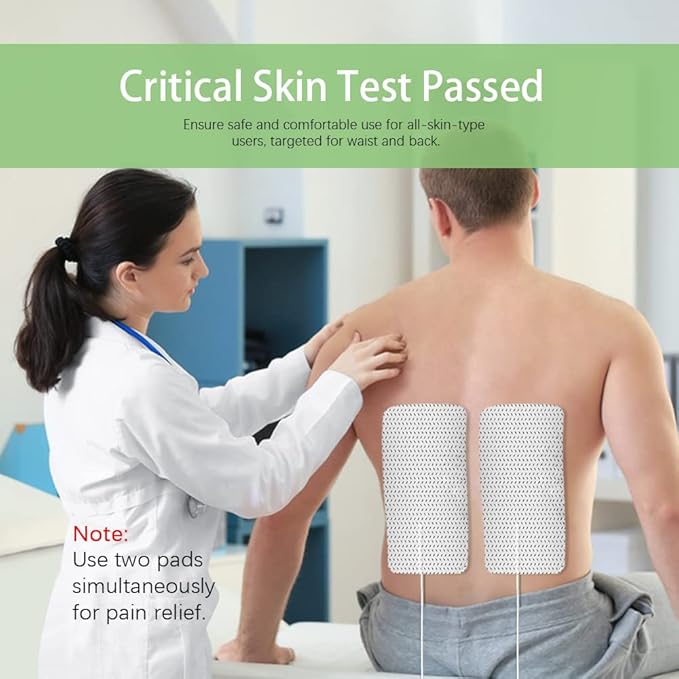 TENS Unit Replacement Pads for Waist and Lower Back Pain Relief 4X8" Large TENS Unit Pads Self-Adhesive Electrode Pads Compatible with TENS 7000, AUVON TENS- 4 Pcs