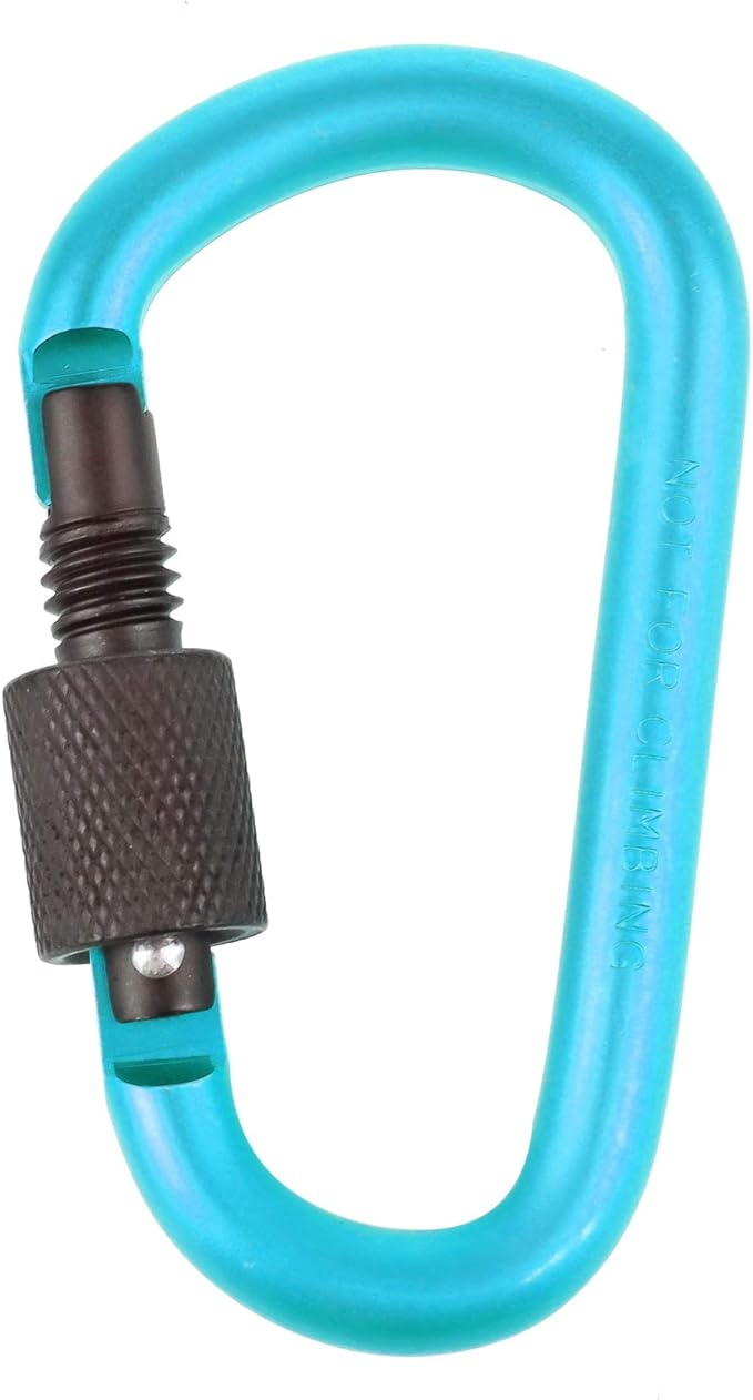 10 Pack Aluminum D Ring Key Rings Hiking Clips Locking Carabiner for Hiking Camping Fishing and Outdoor Use，Clips with Screw Gate Multicolored