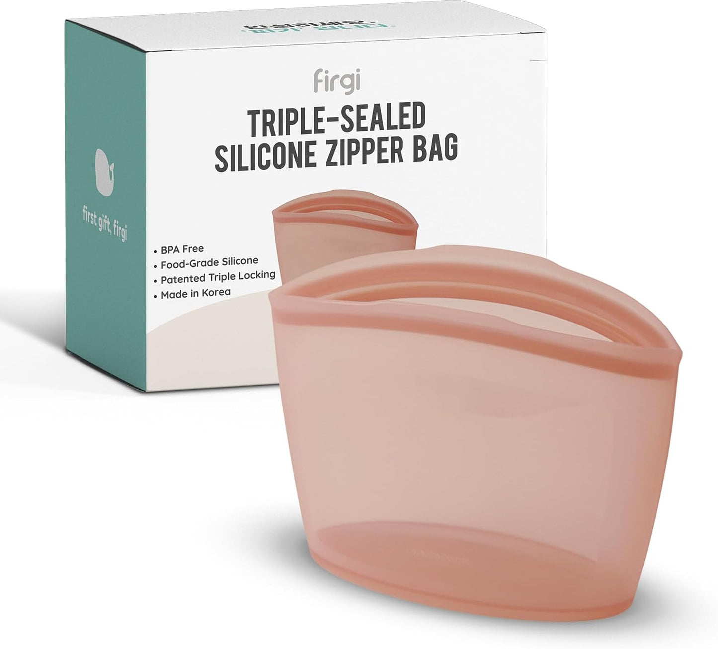 Reusable Silicone Food Storage Bags 2.1Cup (17oz), Airtight food Storage Containers Food Grade Silicone Snack Bags, BPA Free Food Storage Container, Microwave Safe, Sous Vide Container, Dry Rose