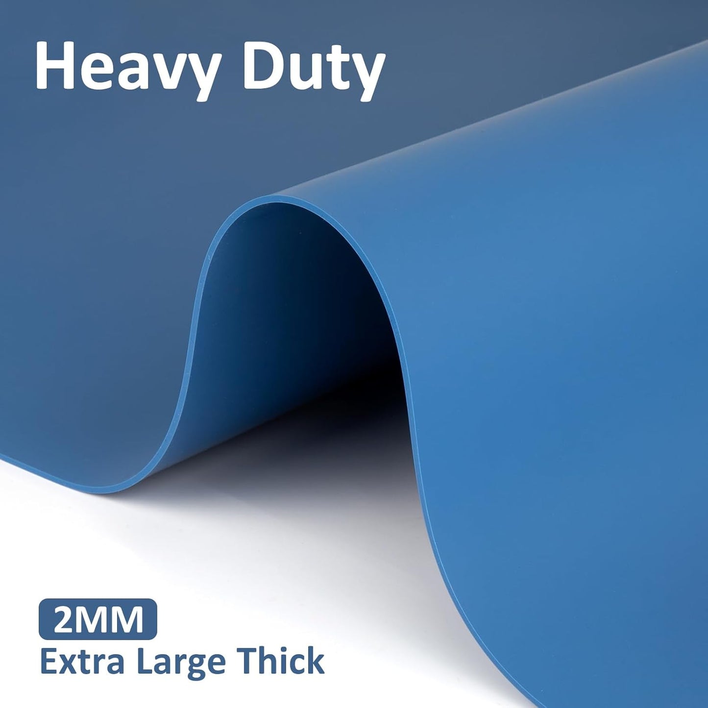 Silicone Mat Heat Resistant Mats for Countertop, Large Silicone Mats for Crafts Kitchen Counter Workbench Table protector, Size 36x24 inches Thick 2mm,Rolled Package,Light Blue