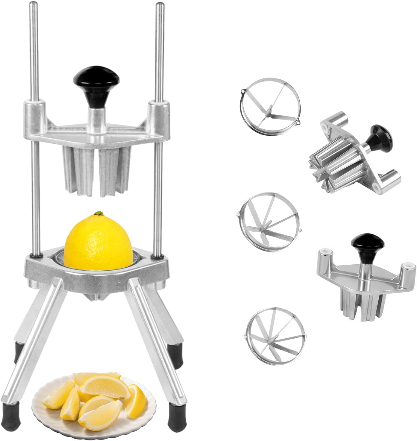 Commercial Lemon Cutter 4 & 6 & 8 Section with V-Shaped Stainless Steel Blades Easy Wedger Fruit Lime Slicer Vegetable Chopper Dicer for Home Bar Restaurant