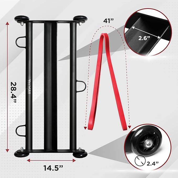 Yes4All Glute Ham Glider, Exercise Wheels for Home Gym Fitness, Glute Hamstring, Booty Building