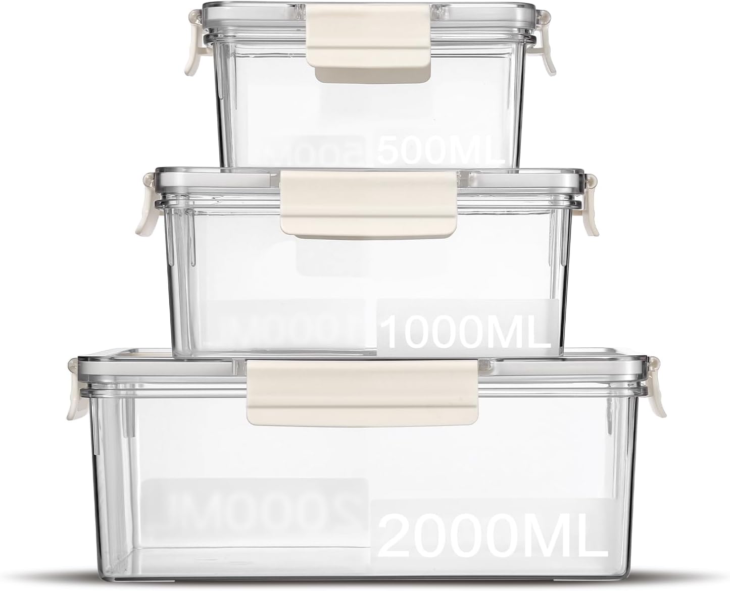 Eclirgan Food Storage Containers,Plastic Food Containers with Lock/Lids,Nesting Freezer Storage Set with Airtight/BPA Free for Pantry/Kitchen/Meal-prep(2/4/8.4 Cup)
