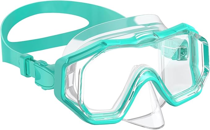 W WSTOO Kids Swim Goggles with Nose Cover,Snorkel Diving Swimming Mask for Youth 5-15,HD 3-Window Wide Vision Anti-Shattered Lens Anti-Fog&Leak