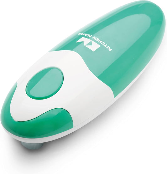 Kitchen Mama Auto Electric Can Opener: Safe, Easy with One Touch, Smooth Edge, Battery Operated, Cordless, Automatic Can Opener for Seniors with Arthritis, Hand Free Appliances, YES YOU CAN (Teal)