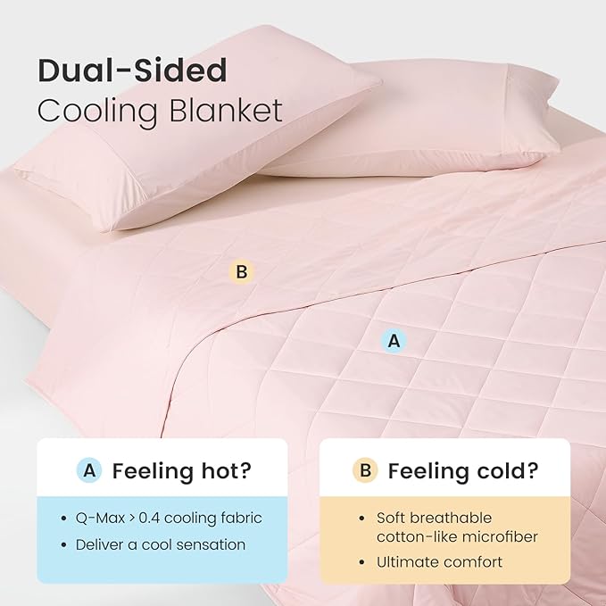 Cozy Bliss Cooling Blanket for Hot Sleepers, Q-Max 0.4 Cooling Comfort King Size, Cold Blankets for Night Sweats Sleeping, Ultra-Cool Lightweight Breathable Summer Blanket for Bed