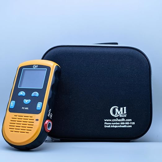 CMI Health Rechargeable Pulse Oximeter - Continuous Infant Monitoring (Up to 25 lbs) & Adult Finger Spot-Checking - Adjustable Alarm for Pulse Rate and SpO2 Levels - Carry Case