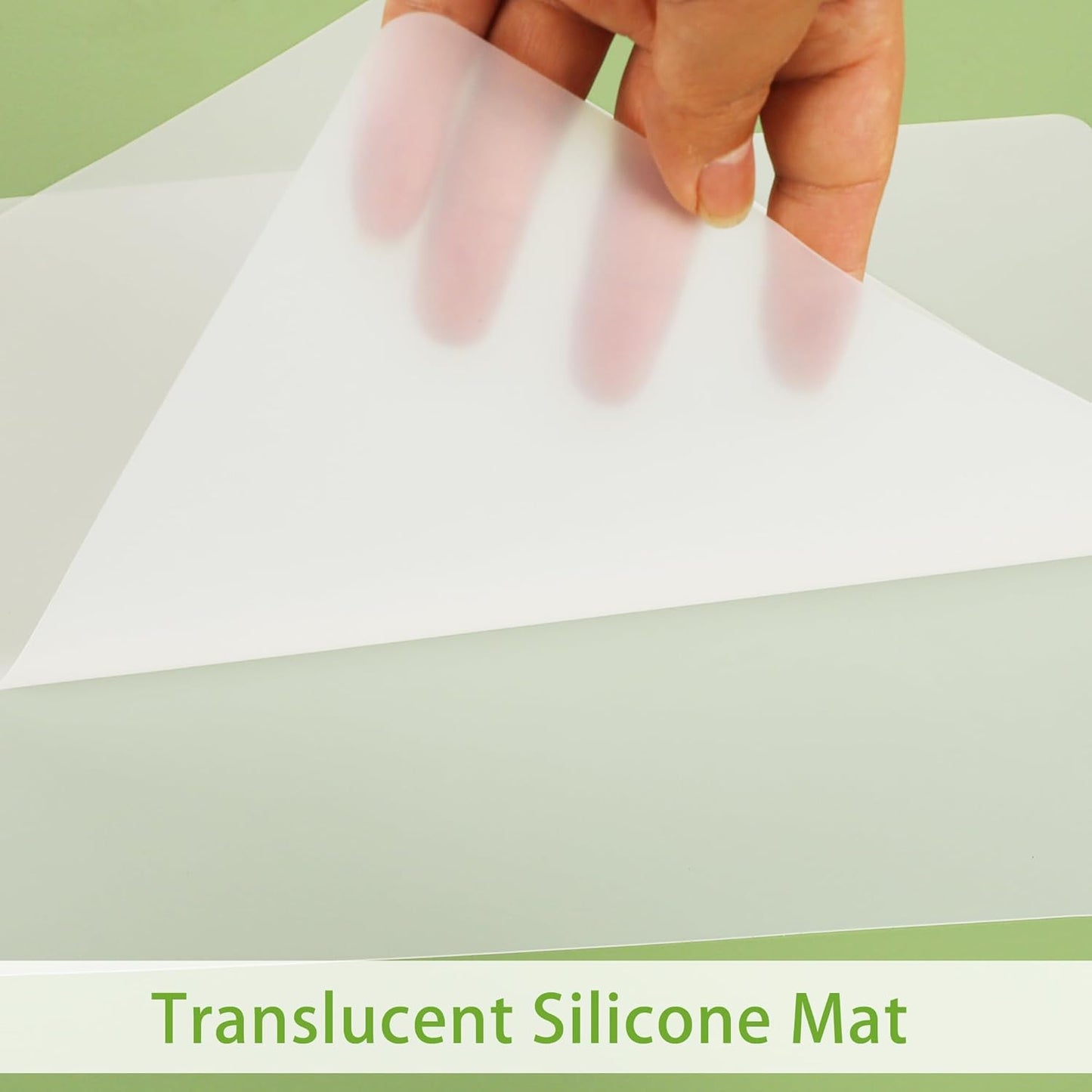 Clear Silicone Mat Small: 9" Non-Slip Baking Mat for Kitchen Counter - Heat Resistant Countertop Liner for Pastry 1/25 x 9 x 12 Inch Translucent (2/Pack)