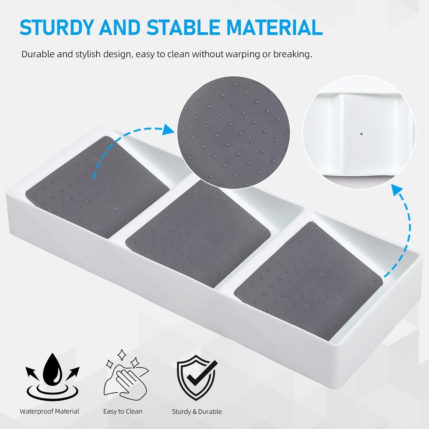 Spice Drawer Organizer, 3 Tier Non-Slip Silicone Seasoning Jars Drawer Insert, Spice Rack Organization for Kitchen Spice Rack Tray for Cabinet Countertop Makeup Storage-2 Pack