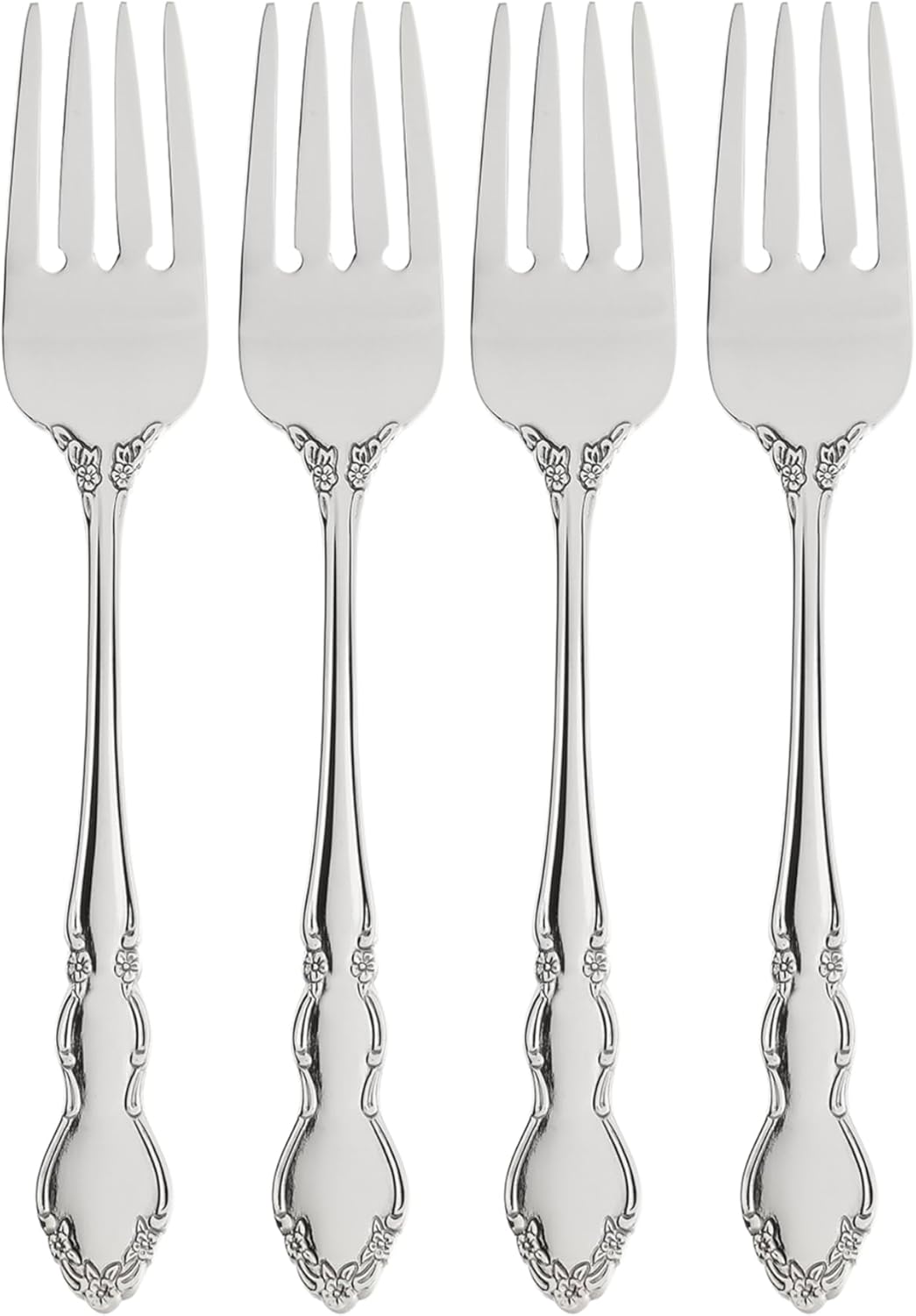 Oneida Dover Fine Flatware Salad Forks, Set of 4 , 18/10 Stainless Steel, Silverware Set, Dishwasher Safe