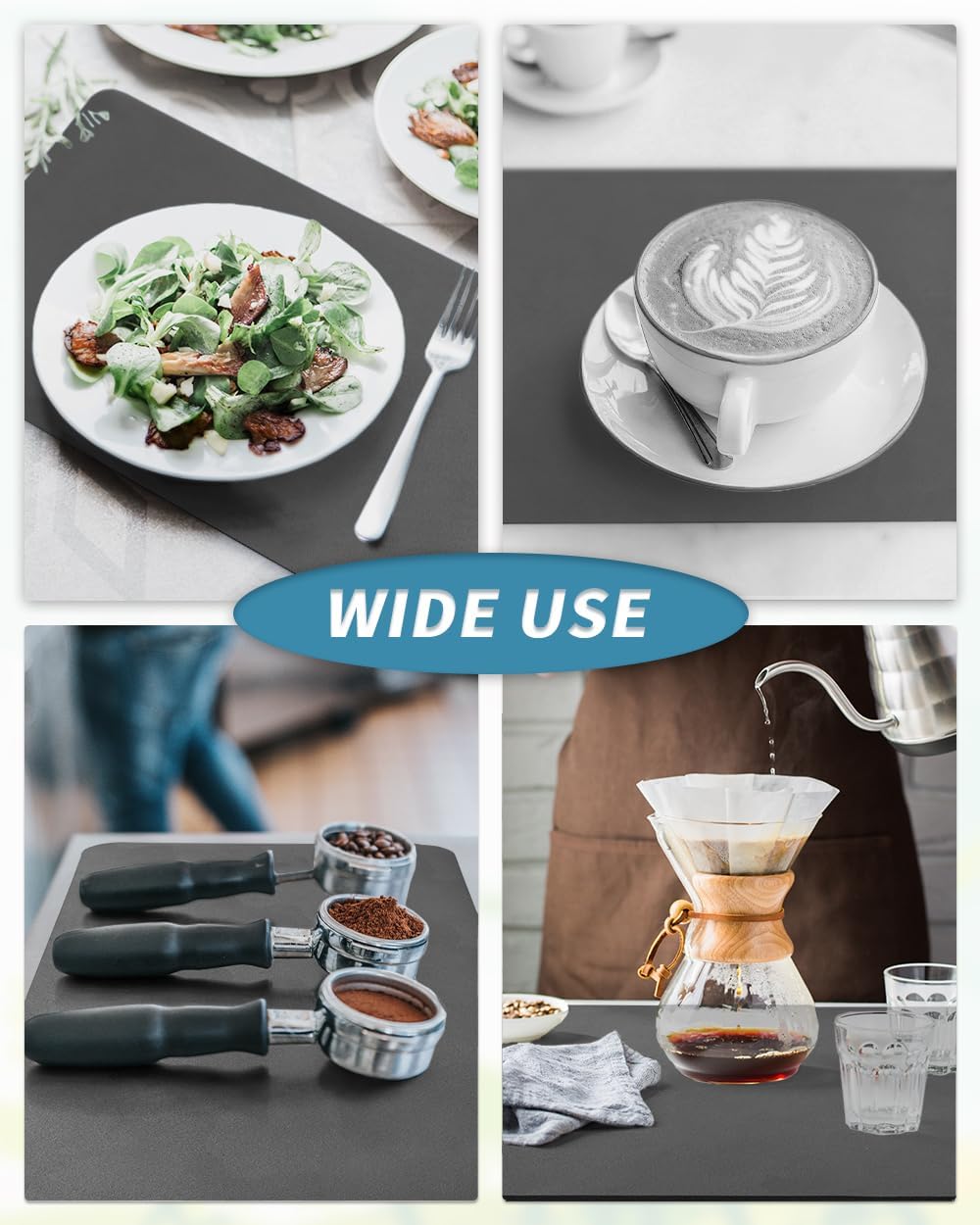 AMOAMI-Coffee Mat Hide Stain Rubber Backed Absorbent Dish Drying Mat for Kitchen Counter-Fit Under Coffee Bar Accessories Maker Machine Pot Espresso Machine Dish Rack