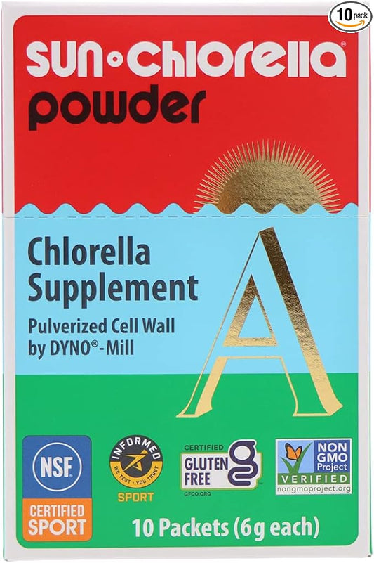 Sun Chlorella Powder Green Algae Superfood Supplement Supports Whole Body Wellness Immune Defense, Gut Health & Natural Energy Boost - Chlorophyll, B12, Protein - Non-GMO - 10 Servings