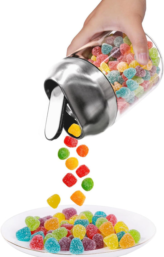 Aelga Glass Storage Jars with Lids - 24oz Sugar Coffee Canister Clear Airtight Food Containers for Coffee Beans, Pasta, Nuts, Cereal & More