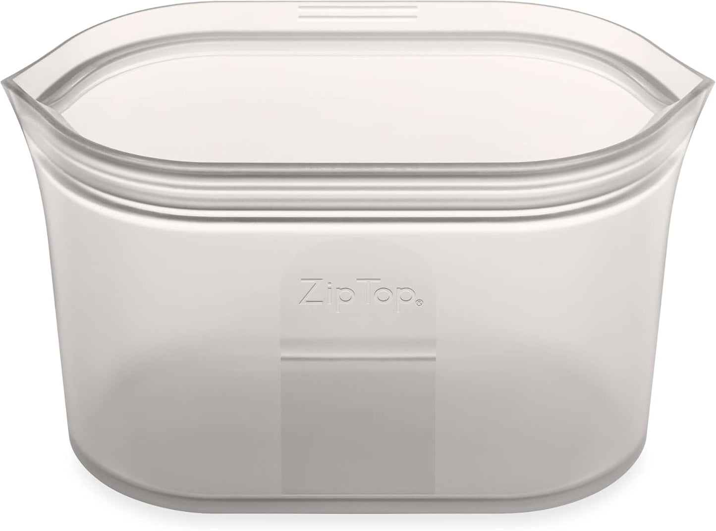 Zip Top Reusable Food Storage Bags | Medium Dish [Gray] | Silicone Meal Prep Container | Microwave, Dishwasher and Freezer Safe | Made in the USA