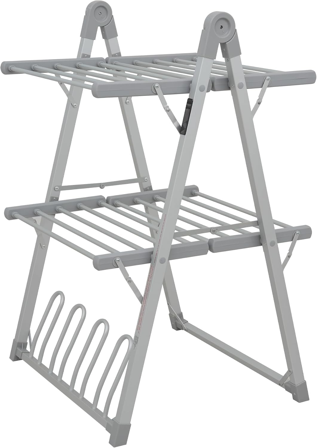 Electric Heated Clothes Drying Rack,Foldable Heated Garment Dryer with Timer Shut-Off Laundry Rack for Clothes Shoes Socks,Aluminum Alloy,Silvery Gray,Plug & Play,(39.37x25.98x23.82in)