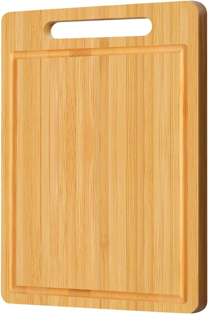 Bamboo Cutting Board, Wooden Cutting Boards for Kitchen, Wood Double Sided Food-Grade Chopping Board for Meat Cheese Vegetable (Large)