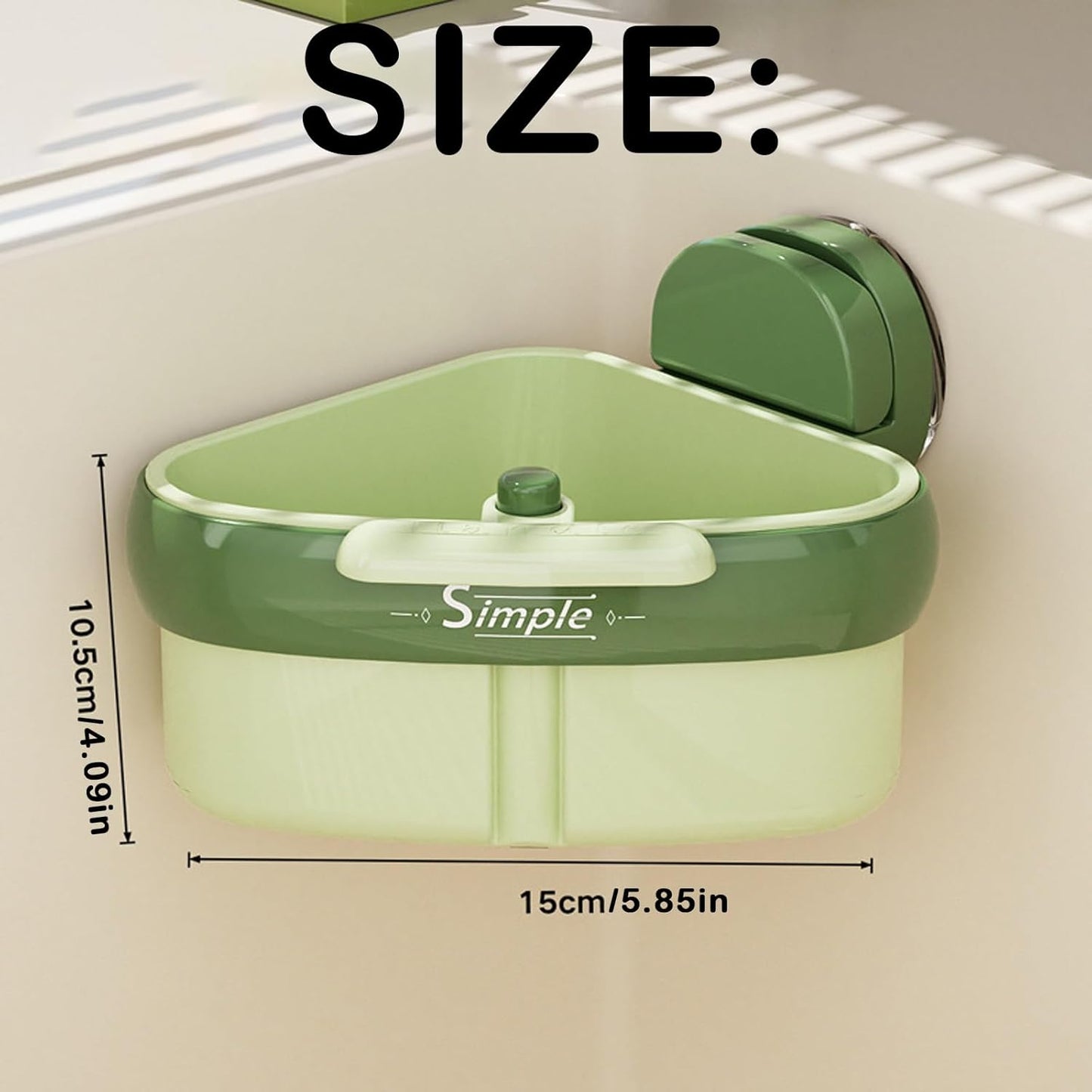 Suction Cup Sink Corner Rack, Triangular Suction Cup Corner Sink Caddy, Kitchen Sink Drain Strainer Basket for Kitchen Bathroom Dishware (Orange+Green)