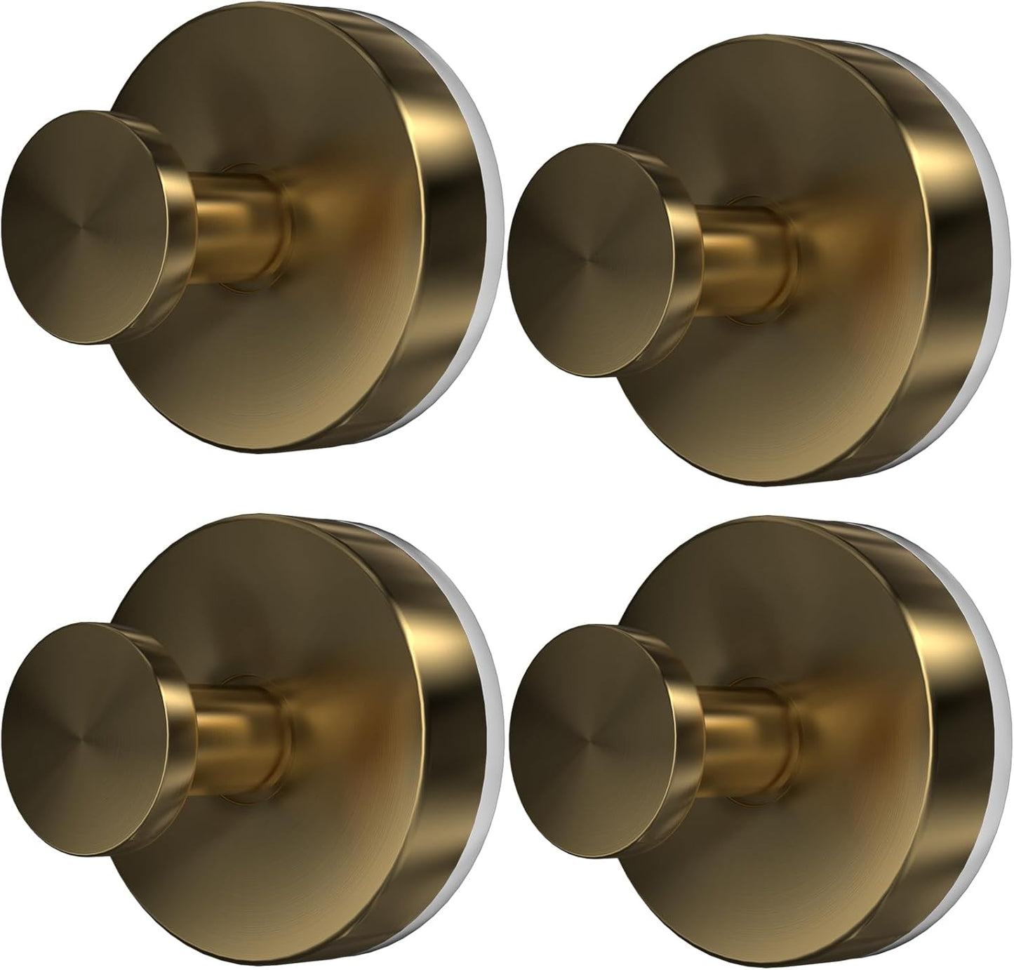 Suction Cup Hooks for Shower, 4 PCS No-Drill Towel Holder for Bathrooms Wall, Glass Door, Mirror, Tiles, Kitchen, Hold Robe & Wreath, Hanging up to 15 lbs – Waterproof & Rustproof, Loofah-Gold