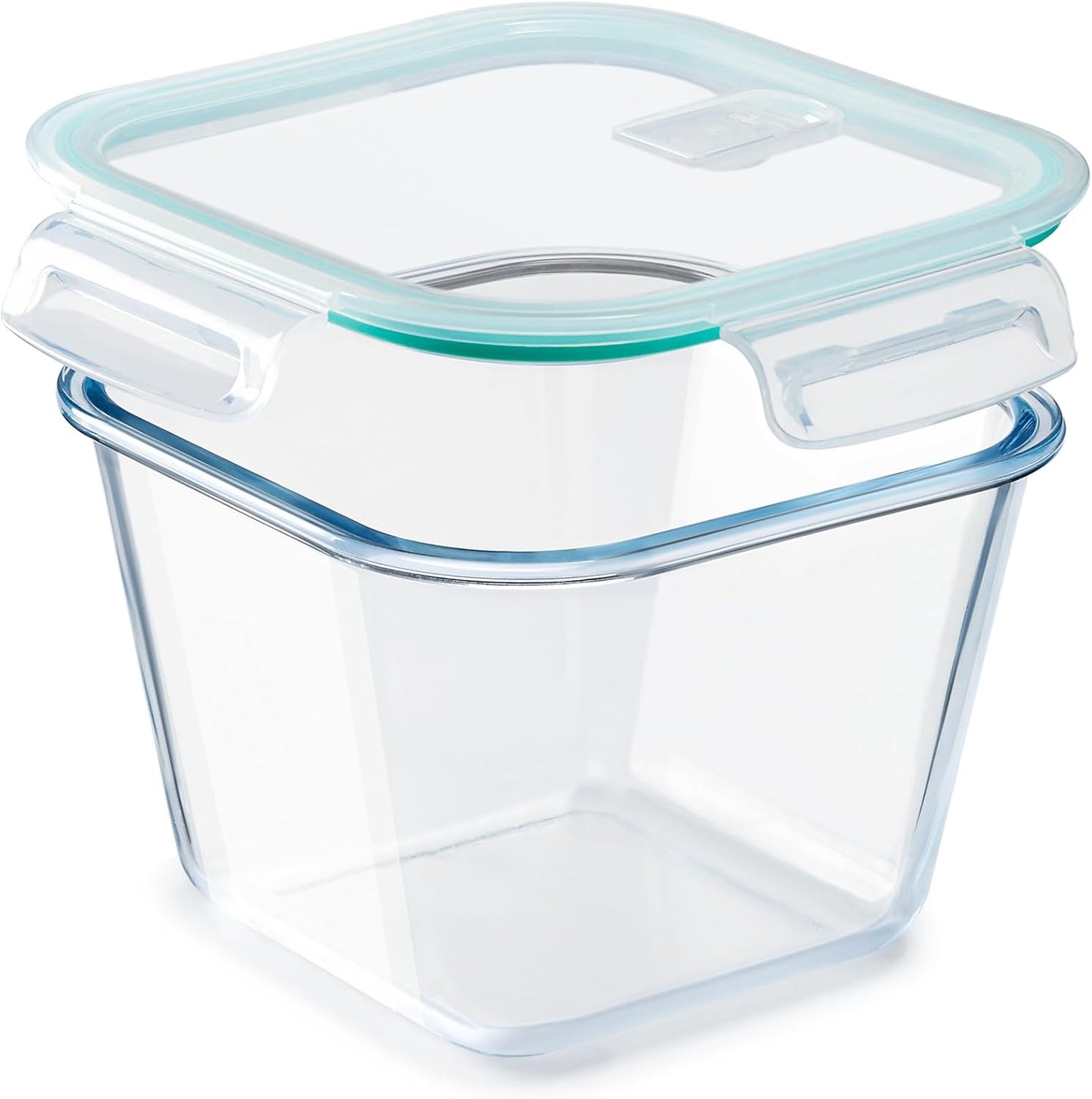 NUTRIUPS 2.0L Large Glass Food Storage Containers,6.8×5in Deep Square Meal Prep Containers, Glass Microwave Bowls with Lids