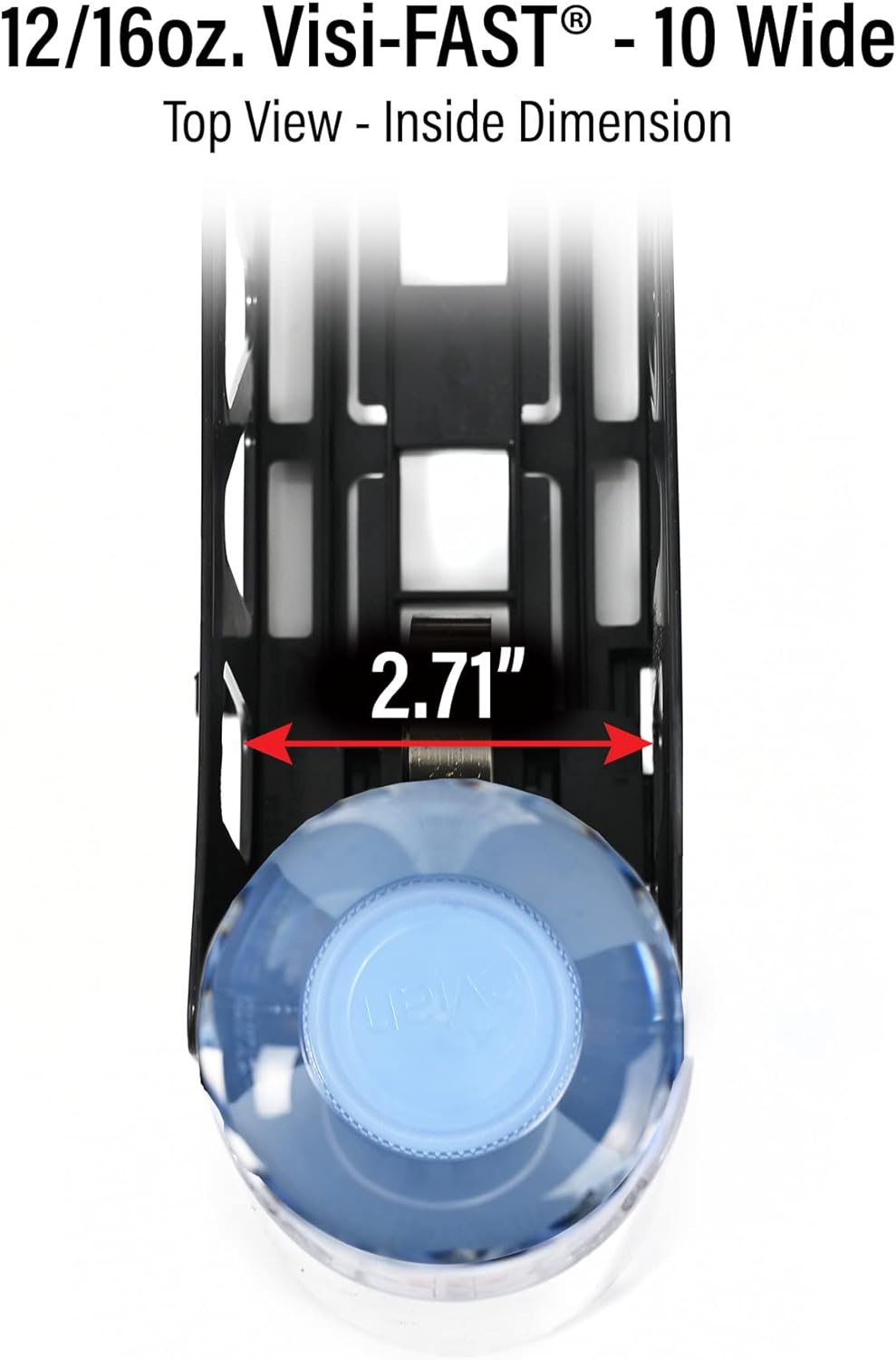 Visi-FAST Spring Push Drink Dispenser, Refrigerator Organizers and Storage for 12/16 oz Beverages, Bottles, and Cans, Drink Dispenser for Fridge, Commercial and Home, (Pack of 2)