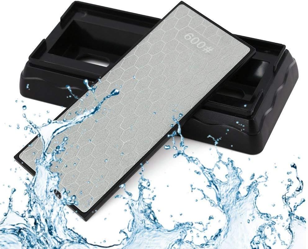 Double-sided Diamond Sharpening Stone,YCAMMIN Knife Sharpener Stone diamond sharpener Honeycomb Surface Plate with Non-slip Base for Scissors Knives Outdoor Kitchen Sharpen Tools (600/1200 Grit)